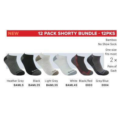 RDBRDB12PKS image(0) - Redback Boots USA 12 pair Variety Shorty Sock Bundle