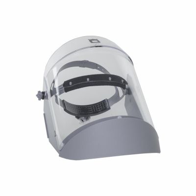 OBR2128AFR500 image(0) - OBERON Face Shield with Ratcheting Headgear - Scratch Resistant Polycarbonate - Window: Clear Anti-Fog - With Lower Crown and Shield Extender