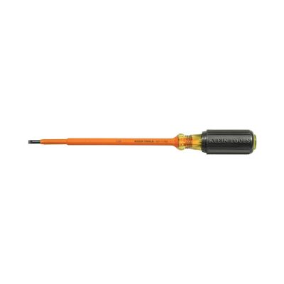KLE6014INS image(0) - Klein Tools Insulated Screwdriver, 3/16-Inch Cabinet, 4-Inch Round Shank