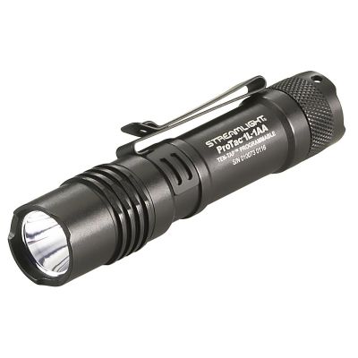 STL88061 image(1) - Streamlight 350 Lumen ProTac 1L-1AA Flashlight - Includes (1) CR123A lithium and "AA" Alkaline battery and holster - Clam - Black