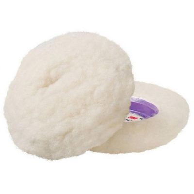 MMM30040 image(0) - 3M Perfect-It 30040 Single Sided Compounding Pad, 4 in Dia, Hook and Loop Attachment, Low Lint Wool Pad, White
