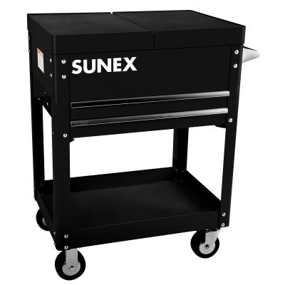SUN8035 image(1) - SUNEX Compact Slide Top Utility Cart, Black