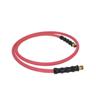 MIL2770-6LH image(0) - Milton Lead-in EPDM Rubber Air Hose, 3/8-inch ID x 6 ft., 3/8-inch MNPT Brass Fittings, 300 PSI