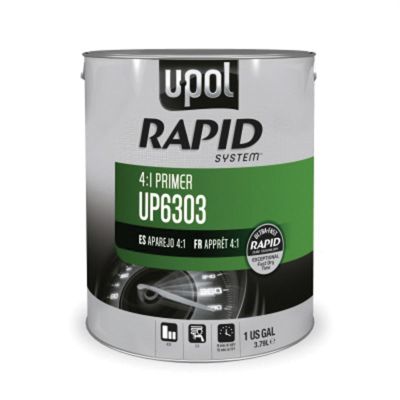 UPO6303 image(0) - U Pol Products RAPID SYSTEM UP6303 2K High Solids Rapid Cure Primer, 1 gal Tin, Gray, 4:1 Mixing