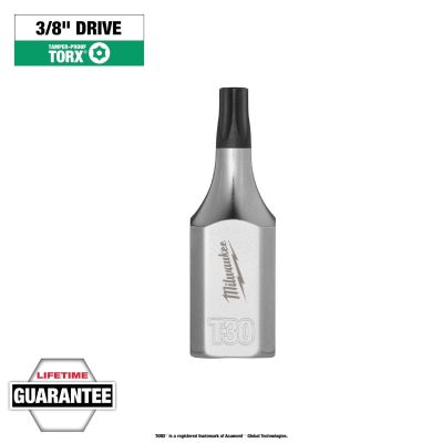 MLW45-34-1156 image(0) - Milwaukee Tool 3/8 Inch Drive T30 Tamper Proof TORX Bit Socket