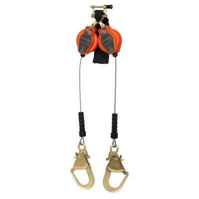 SRW4296008-1 image(0) - FALL SAFE Self Retracting Lifeline (SRL) - MICRO-LOC LE Series - Leading Edge Twin Leg SRL with Rebar Hook - Length: 8-feet