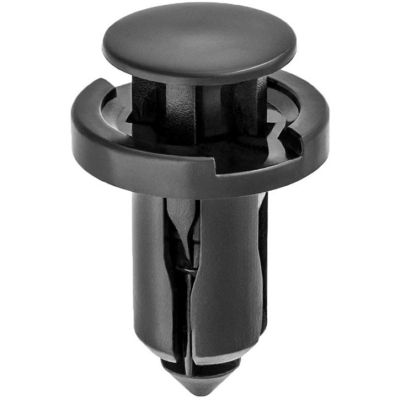 AVC19246 image(0) - AUVECO 19246 Push-Type with Drive Pin Bumper Retainer, 18 mm Dia Head x 15 mm L Stem x 10 mm Hole, Nylon, Black
