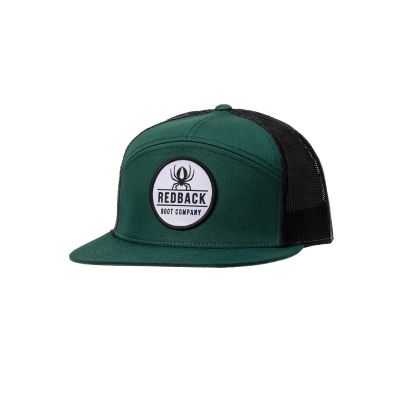 RDBHATC12 image(0) - Redback Boots USA Byron Bay 7 panel Snapback Green Black