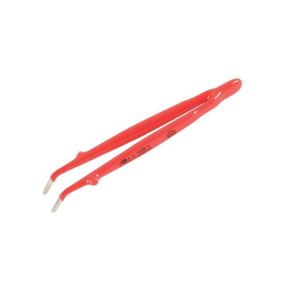 WIH75304 image(0) - Wiha Tools Insul. Tweezers Serrated, Angled Blunt 200mm (8")