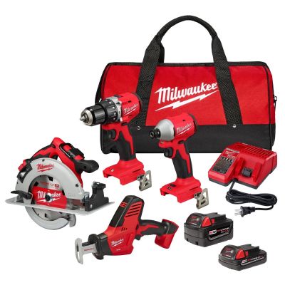 MLW3693-24CX image(0) - Milwaukee Tool M18 4-Tool Combo Kit