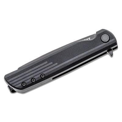 CRK3802K image(1) - CRKT (Columbia River Knife) LCK + 8Cr13MoV Oxide Plain Blade Assisted Folding Knife with Liner Lock Glass-Reinforced Nylon Handle - Black