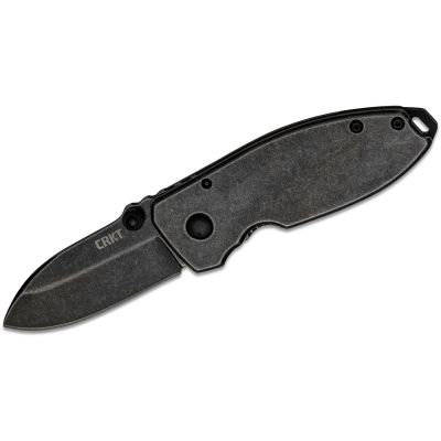 CRK2490KS image(0) - CRKT (Columbia River Knife) Squid 8Cr13MoV Stonewash Plain Blade Folding Knife with Frame Lock Stainless Steel Handle - Black