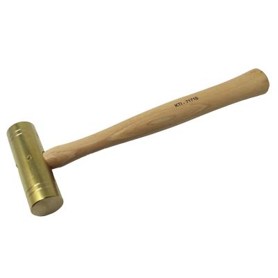 KTI71715 image(0) - K Tool International Brass Hammer 24 oz. with Wooden Hickory Handle
