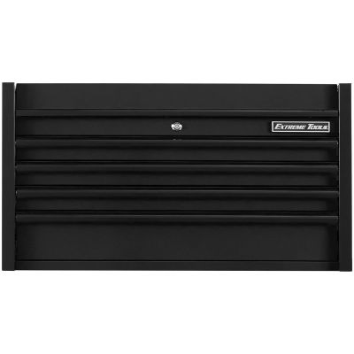 EXTDX412504CHMBBK image(0) - Extreme Tools DX Series 41in. W X 25in. D 4 Drawer Top Chest, 100 lbs Slides, Matte Black with Black Drawer Pulls