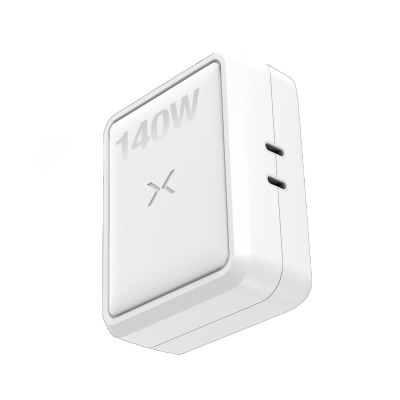 NOCX140W image(0) - NOCO Company XGrid X140 140W USB-C 2-Port Charger with GaN Fast Charging - White