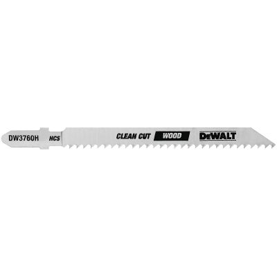 DWTDW3760H image(0) - BLACK+DECKER 4" 10TPI FINE FINISH WOOD CUT HCS T-SHANK JIG SAW BLADE (5 PK)