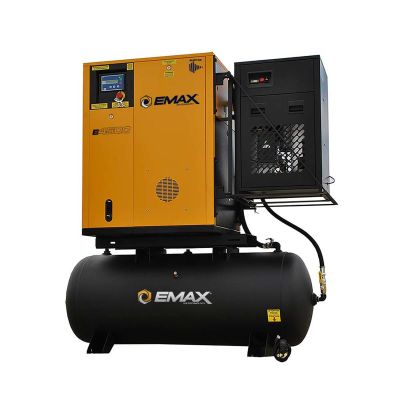EMXERVK100001 image(0) - Emax Compressor Complete Rotary VFD Package 10hp 1PH 120 Gal Tank w/58CFM Air Dryer