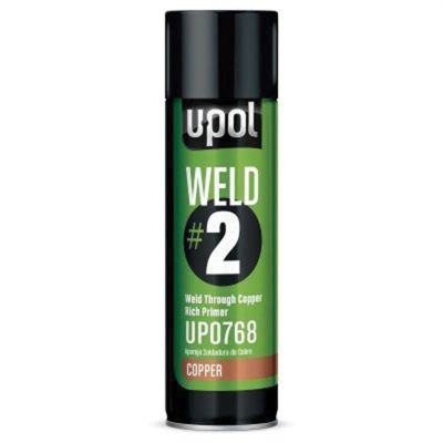 UPO0768 image(0) - U Pol Products UP0768 WELD#2 Weld-Through Primer, 450 mL, Copper, 53.8 sq-ft Coverage, 10 to 20 min Air Dry Curing