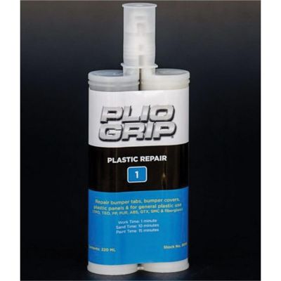 PLI8049 image(0) - PLIO-GRIP Plastic Repair 1 8049 Plastic Repair, 220 mL Cartridge, Beige (Part A), Black (Part B)