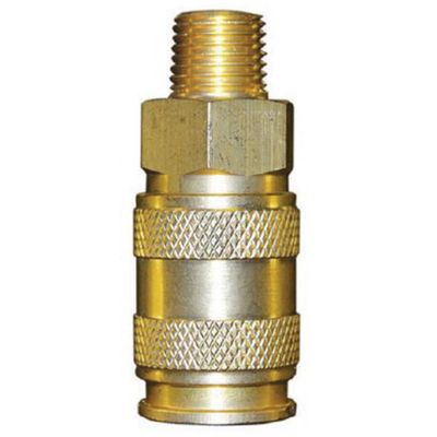 RTCHFMC-1 image(0) - Reading Technologies  HFMC-1 High Flow Quick Disconnect Coupler, 1/4 in, Male, Brass