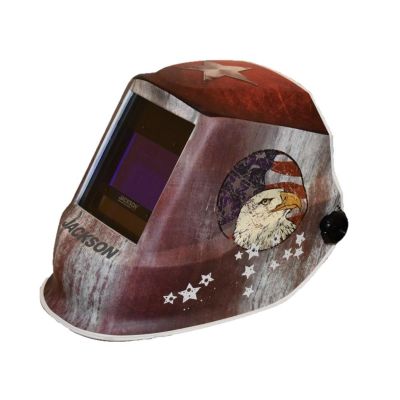 JCK47103 image(1) - Jackson Safety Jackson Safety - Welding Helmet - Auto Darkening - Nylon - 3.94" x 2.36" Viewing Area - Shade 4/5-13 Variable ADF 1/1/1/1 - 370 Speed Dial Headgear - Freedom Graphics