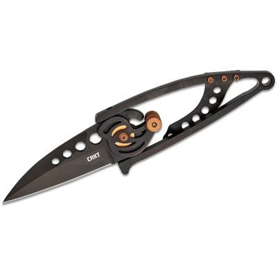 CRK5102NK image(0) - CRKT (Columbia River Knife) Snap Lock 420J2 Titanium Nitride Plain Blade Folding Knife with Snap Lock Stainless Steel Handle - Black