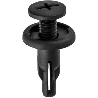 AVC17057 image(0) - AUVECO 17057 Push-Type Screw-Type with Closed End Retainer, 18 mm Dia Head x 21 mm L Stem x 8 mm Hole, Nylon, Black