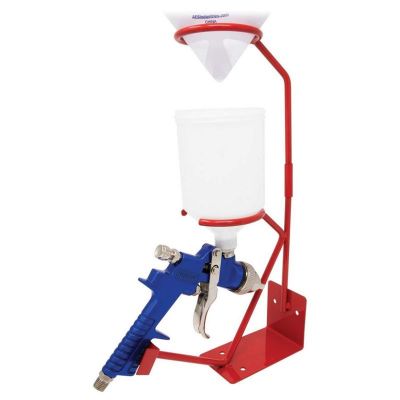 AES150HS image(0) - AES Industries 150-HS Spray Gun and Strainer Stand, 15 in H, Work Bench-Mount, For Gravity Spray Guns