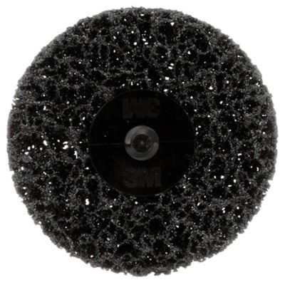 MMM89498 image(0) - 3M Scotch-Brite Roloc 89498 CR-DH Coating Removal Disc, 3 in Dia, Extra Coarse Grade, TR Attachment, Black