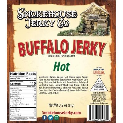 THS369934 image(0) - Tender Heifer Snack Co. Buffalo Hot Exotic Jerky - 3.2 Ounce