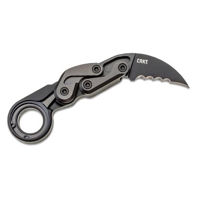 CRK4040V image(0) - CRKT (Columbia River Knife) Provoke D2 Titanium Nitride Veff Serrations Folding Knife with Kinematic Aluminum Handle - Black