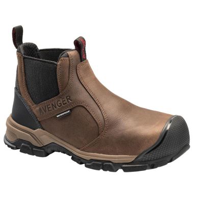 FSIA7340-9.5M image(0) - Avenger Ripsaw Romeo Series - Men's Mid-Top Slip-On Boots - Aluminum Toe - IC|EH|SR|PR - Brown/Black - Size: 9.5M