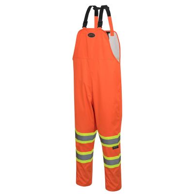 SRWV1082350U-L image(0) - Pioneer Pioneer - Hi-Vis Safety Rainwear Bib Pants - Orange - Size Large