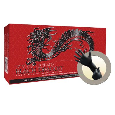 MFXBD1004PF-XL image(0) - Microflex BLACK DRAGON LATEX EXAM GLOVES XL