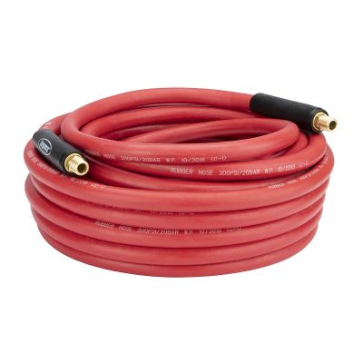 LEGHRE1225RD3 image(0) - Legacy Manufacturing Workforce Air Hose, 1/2" x 25', 3/8" Fittings, Red, Rubber
