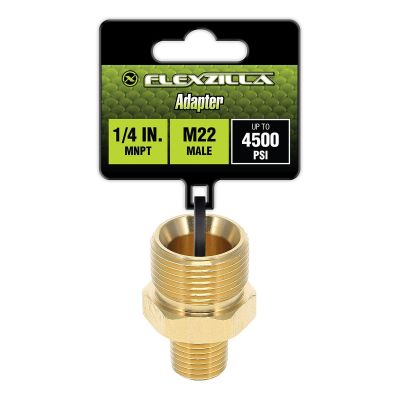 LEGPW3003 image(0) - Flexzilla Pressure Washer Adapter, 1/4" FNPT x M22 Female, Brass