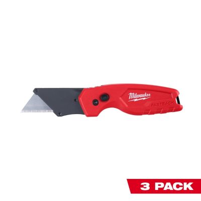 MLW48-22-1522 image(0) - Milwaukee Tool 3PK FASTBACK Compact Folding Utility Knife