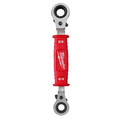 MLW48-22-9212 image(0) - Milwaukee Tool Lineman�s 4in1 Insulated Ratcheting Box Wrench