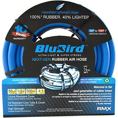 BLBBB1250 image(0) - BluBird Rubber Air Hose Assembly 1/2" x 50'