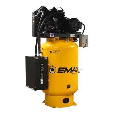 EMXESP10V120V1K image(0) - EMAX Compressor  EMAX Silent Air 10HP 120-Gal Air Compressor &hyphen; 38CFM, Two-Stage, 4-Cylinder , Pressure Lube, Includes Maintenance Kit