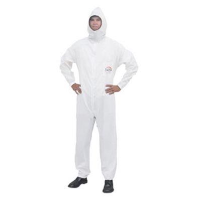 SAS6938 image(1) - SAS Safety Moonsuit Nylon/Cotton Coverall, Full Zipper Front, Hood, Velcro Wrist and Ankle, Washable, Large