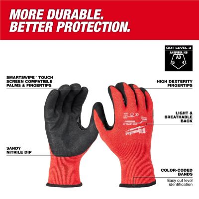 MLW48-73-8633E image(1) - Milwaukee Tool (1) Cut Level 3 Nitrile Dipped Gloves - XL (48-73-8633E)