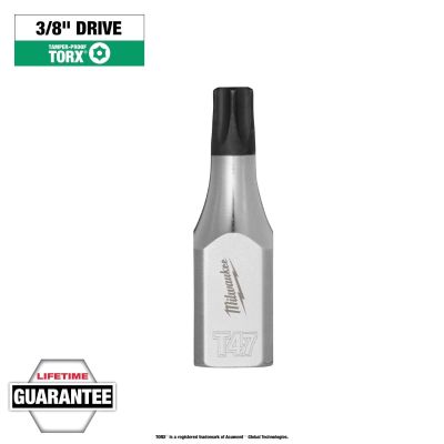 MLW45-34-1159 image(0) - Milwaukee Tool 3/8 Inch Drive T47 Tamper Proof TORX Bit Socket