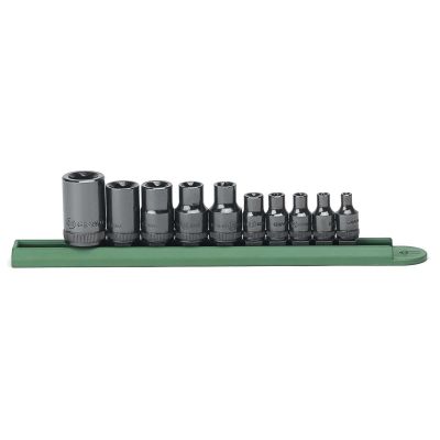 KDT80582 image(0) - GearWrench 10 Piece 1/4 Inch, 3/8 Inch & 1/2 Inch Drive External Torx Socket Set