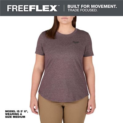 MLWF452P-L image(0) - Milwaukee Tool Women's FREEFLEX Hybrid  Tee - Short Sleeve -  Purple -  L
