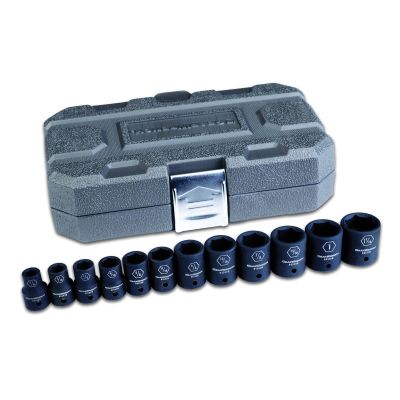 KDT84931N image(0) - GearWrench 12 Piece 1/2 Inch Drive 6 Point Standard Impact SAE Socket Set
