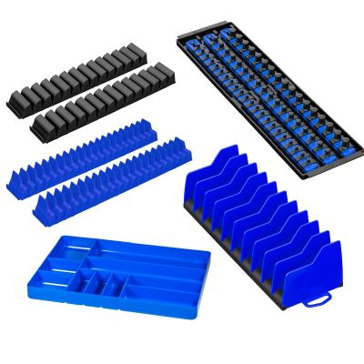 ERNBLUEPACK-TDE25 image(1) - Ernst Mfg.  Tool Organizer Bundle: Screwdriver, Wrench, Plier, Socket, and Tray - Blue