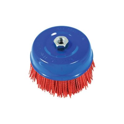 AES51886 image(0) - AES Industries 51886 Filament Cup Brush, 6 in, 5/8-11, 180 Grit, Nylon