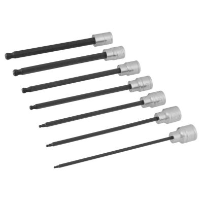 WLMW38750 image(0) - Wilmar Corp. / Performance Tool 7 pc. 3/8" Dr. SAE Hex Bit Set