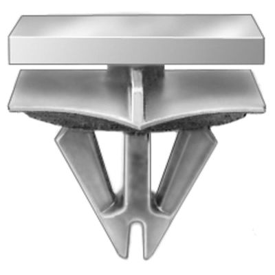 AVC20377 image(0) - AUVECO 20377 Rocker Panel Molding Clip, (9/16 x 13/16 in Top x 13/16 x 13/16 in Bottom) Head, Nylon, White